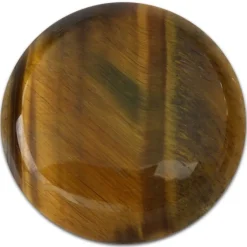Amello Coin Edelstein Tigerauge braun für Coinsfassung Stahlschmuck ESC705N