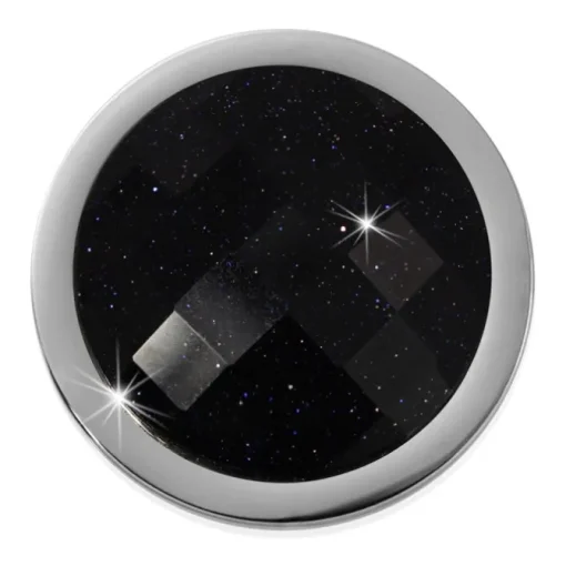 Amello Coin Glitzer facettiert für Coinsfassung 25mm Edelstahlschmuck ESC740B