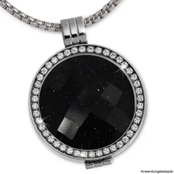 Amello Coin Glitzer facettiert für Coinsfassung 25mm Edelstahlschmuck ESC740B