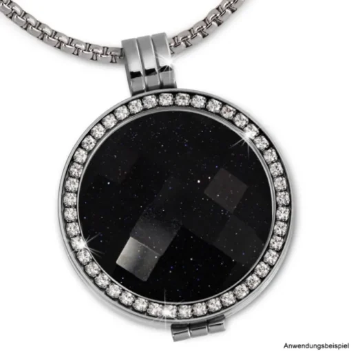 Amello Coin Glitzer facettiert für Coinsfassung 25mm Edelstahlschmuck ESC740B