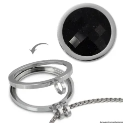 Amello Coin Glitzer facettiert für Coinsfassung 25mm Edelstahlschmuck ESC740B
