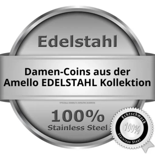 Amello Coin Ketten Set fuchsia Edelstahlkettenanhänger mit Kette 80cm ESCS04P