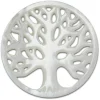 Amello Coin Lebensbaum Perlmutt weiß für Coinsfassung Stahlschmuck ESC601W