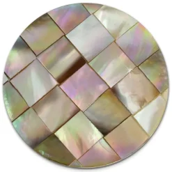 Amello Coin Perlmutt Quadrat 30mm für Coinsfassung Edelstahlschmuck ESC706N