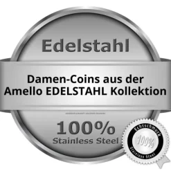 Amello Coins Ketten Set Krone Edelstahl Kettenanhänger mit Kette 80cm ESCS42A