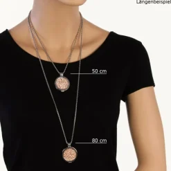 Amello Coins Ketten Set rose Edelstahl Kettenanhänger mit Kette 80cm ESCS41F