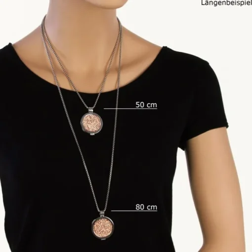 Amello Coins Ketten Set rose Edelstahl Kettenanhänger mit Kette 80cm ESCS41F