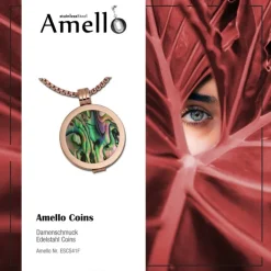 Amello Coins Ketten Set rose Edelstahl Kettenanhänger mit Kette 80cm ESCS41F