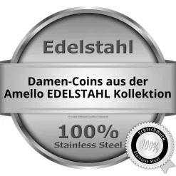 Amello Coins Ketten Set rose Edelstahl Kettenanhänger mit Kette 80cm ESCS41F