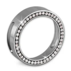 Amello Coinsfassung 25mm Edelstahl für Armband Zirkonia Stahlschmuck ESC081W