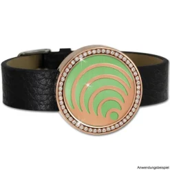 Amello Coinsfassung 30mm Edelstahl für Armband rose Zirkonia Schmuck ESC020W