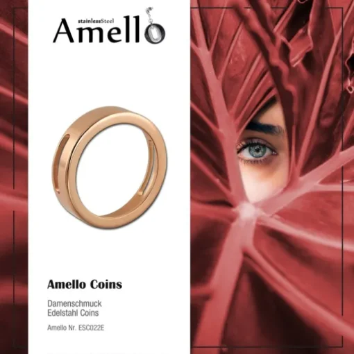 Amello Coinsfassung 30mm Edelstahl rosegold für Armband Stahlschmuck ESC022E