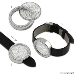 Amello Coinsfassung 30mm für ein Armband glänzend Edelstahlschmuck ESC022J