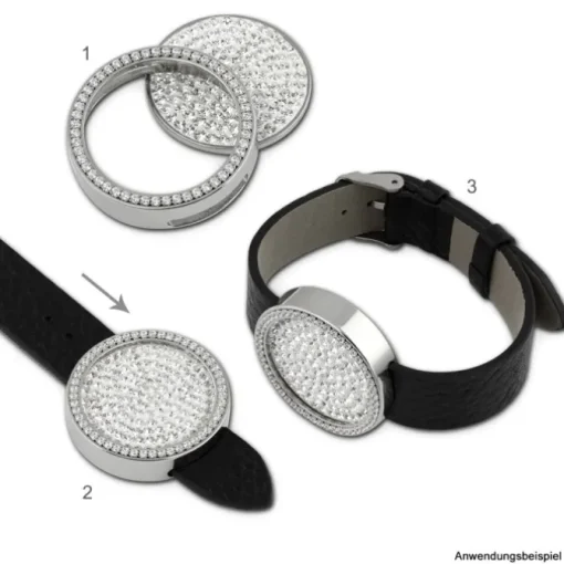 Amello Coinsfassung 30mm für ein Armband glänzend Edelstahlschmuck ESC022J