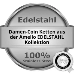Amello Coinskette Edelstahl-Kette 50cm geschwärzt Edelstahlschmuck ESC101S