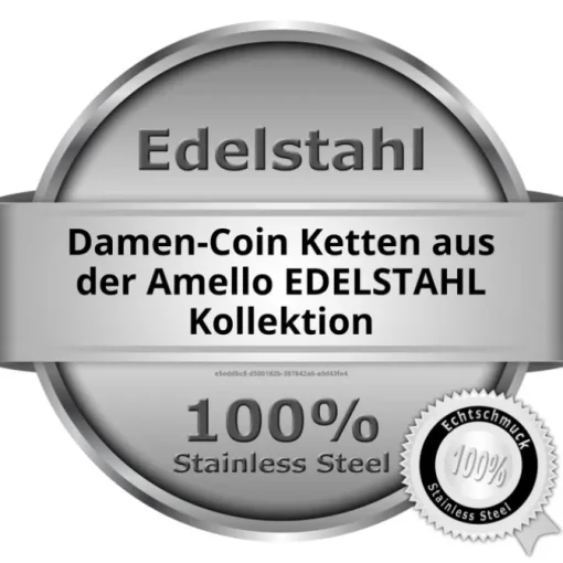 Amello Coinskette Edelstahl-Kette 50cm geschwärzt Edelstahlschmuck ESC101S