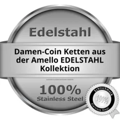 Amello Coinskette Edelstahl-Kette 50cm rosevergoldet Edelstahlschmuck ESC101E