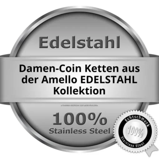 Amello Coinskette Edelstahl-Kette 50cm vergoldet Edelstahlschmuck ESC101Y