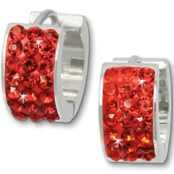 Amello Creole Edelstahl Zirkonia rot Damen Ohrring ESOS01R