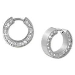 Amello Creole Edelstahl Zirkonia weiß Damen Stainless Steel Ohrring ESOS12W