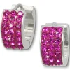 Amello Creole Edelstahl Zirkonia fuchsia Damen Ohrring ESOS01P