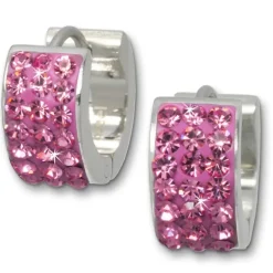Amello Creole Edelstahl Zirkonia rosa Damen Ohrring ESOS01A