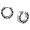 Amello Creole Edelstahl Zirkonia schwarz Damen Stainless Steel Ohrring ESOS12S