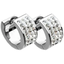 Amello Creole Edelstahl Zirkonia weiß Damen Ohrring ESOS01W