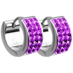Amello Creole Edelstahl Zirkonia flieder Damen Ohrring ESOS01F