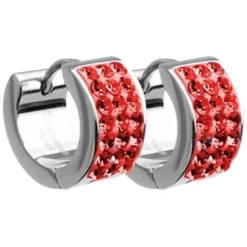 Amello Creole Edelstahl Zirkonia rot Damen Ohrring ESOS01R