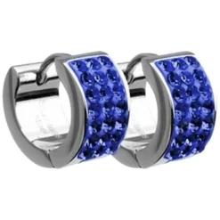 Amello Creole Edelstahl Zirkonia blau Damen Ohrring ESOS01B