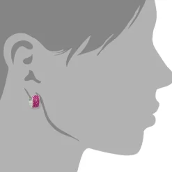 Amello Creole Edelstahl Zirkonia fuchsia Damen Ohrring ESOS01P