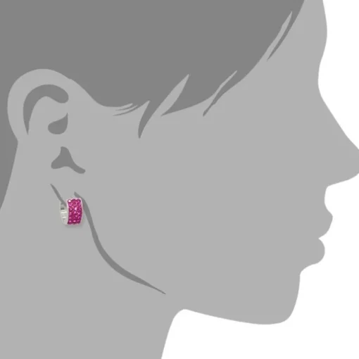 Amello Creole Edelstahl Zirkonia fuchsia Damen Ohrring ESOS01P