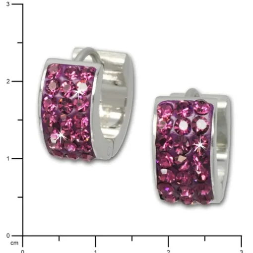 Amello Creole Edelstahl Zirkonia flieder Damen Ohrring ESOS01F