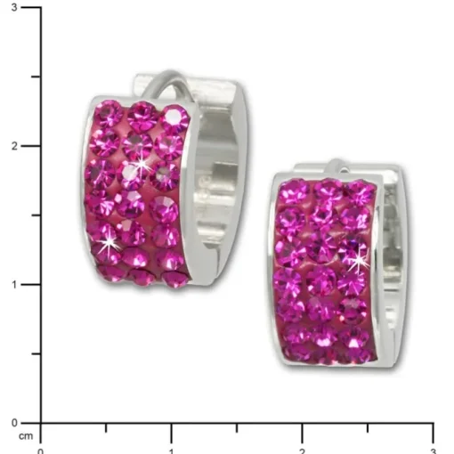 Amello Creole Edelstahl Zirkonia fuchsia Damen Ohrring ESOS01P
