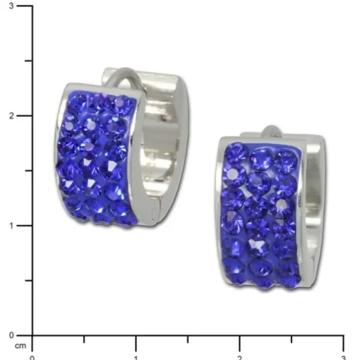 Amello Creole Edelstahl Zirkonia blau Damen Ohrring ESOS01B