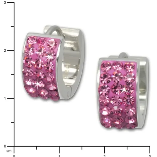 Amello Creole Edelstahl Zirkonia rosa Damen Ohrring ESOS01A