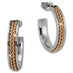 Amello Creole gedreht 22mm rose/glanz Edelstahl Ohrring ESOS92T