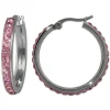 Amello Creole 30mm Edelstahl Zirkonias rosa Ohrring ESOS04A