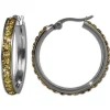 Amello Creole 30mm Edelstahl Zirkonias bernstein Ohrring ESOS04Y