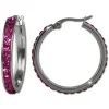 Amello Creole 30mm Edelstahl Zirkonias fuchsia Ohrring ESOS04P