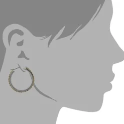 Amello Creole 30mm Edelstahl Zirkonias bernstein Ohrring ESOS04Y