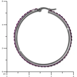 Amello Creole 50mm Edelstahl Zirkonias flieder Ohrring ESOS05F