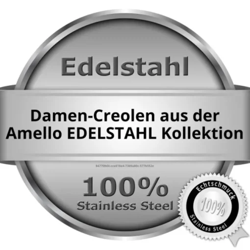 Amello Creole 30mm Edelstahl Zirkonias bernstein Ohrring ESOS04Y