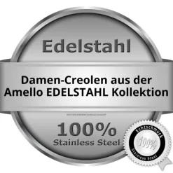 Amello Creole 40mm matt/glanz Edelstahl Zirkonias Ohrring ESOS814