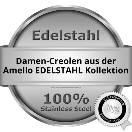 Amello Creole 40mm matt/glanz Edelstahl Zirkonias Ohrring ESOS814