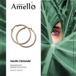 Amello Creole 40mm rose Edelstahl Damen Ohrring ESOS73E