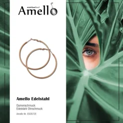 Amello Creole 62mm rose Edelstahl Damen Ohrring ESOS72E