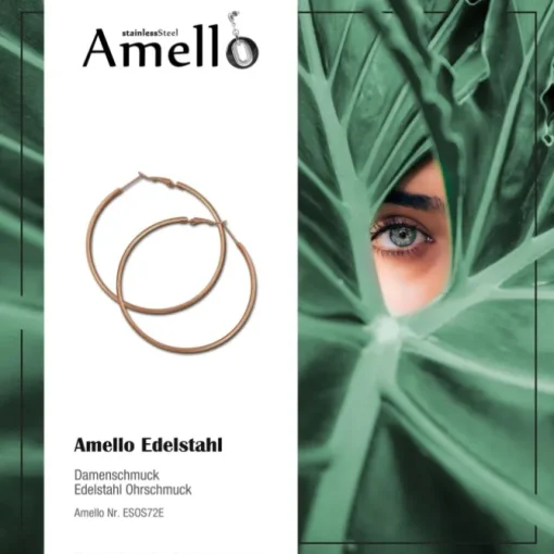 Amello Creole 62mm rose Edelstahl Damen Ohrring ESOS72E