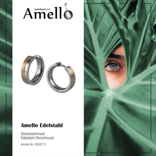 Amello Creole 25mm rose/glanz Edelstahl Ohrring ESOS712